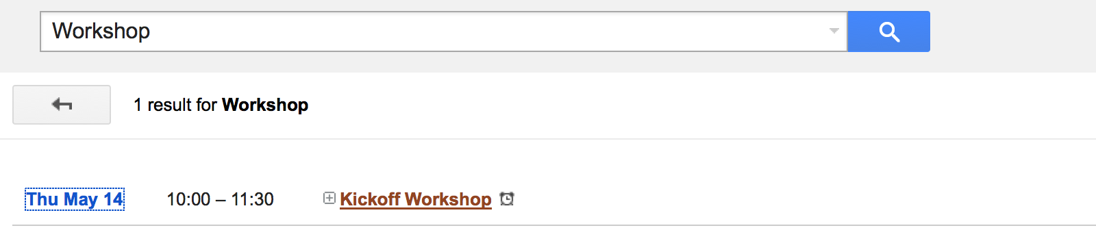 Google Calendar event search