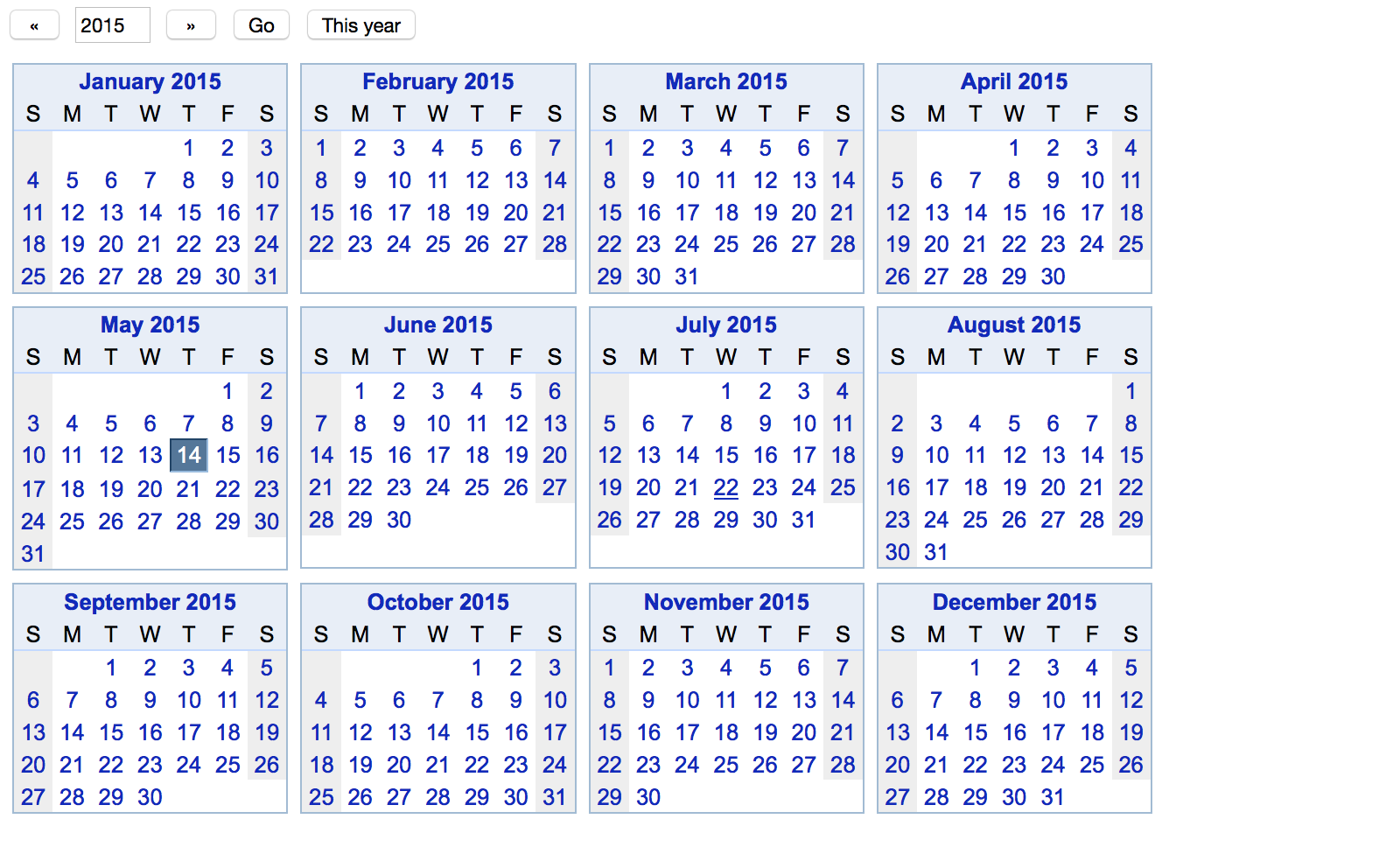 1-Year view in Google Calendar