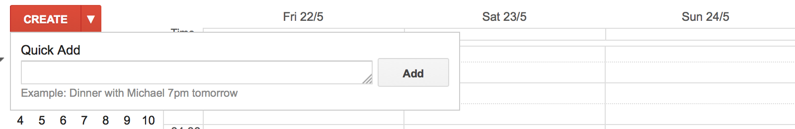 Add new events to Google Calendar with Quick Add
