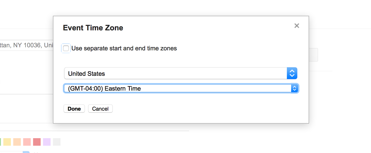 How to specify a timezone for a Google Calendar event