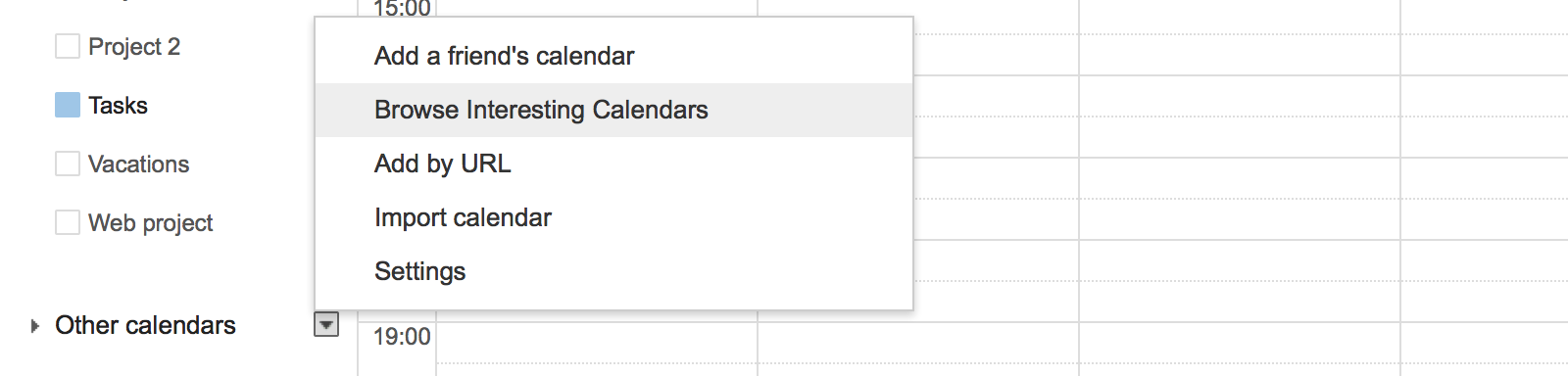Add public calendars to your Google Calendar