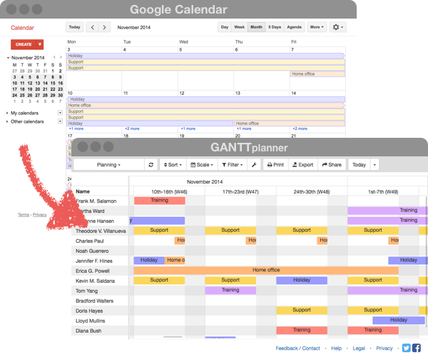 GANTTplanner: Turn your Google Calendar into a Gantt chart